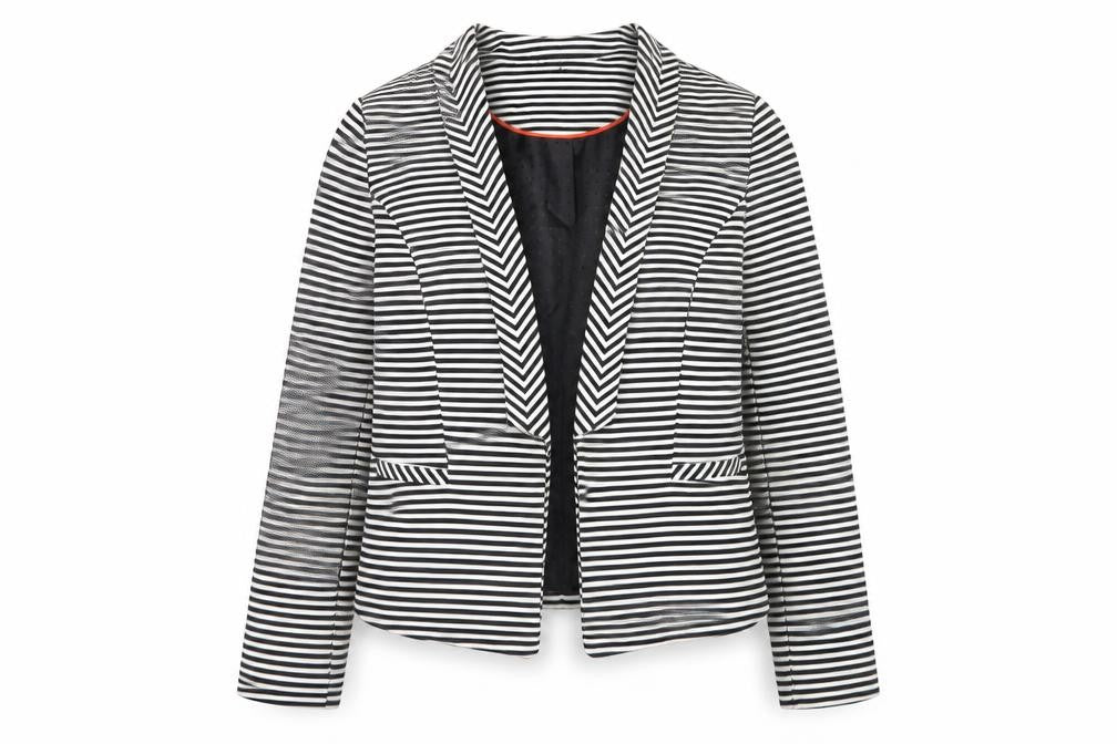 Principles by Ben de Lisi Women's Black White Striped Blazer Size 18