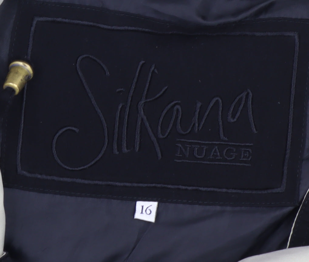 Silkana Nuage Womens Black Size 16 Hooded Parka Jacket