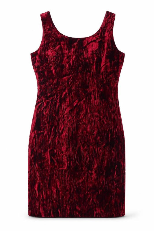Susan Gillis-Browne Women Red Velvet Bodycon Dress Size 4 Knee Length