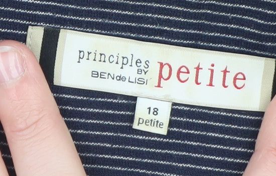 Principles by Ben de Lisi Petite Women's Blue Striped Blazer Size 18