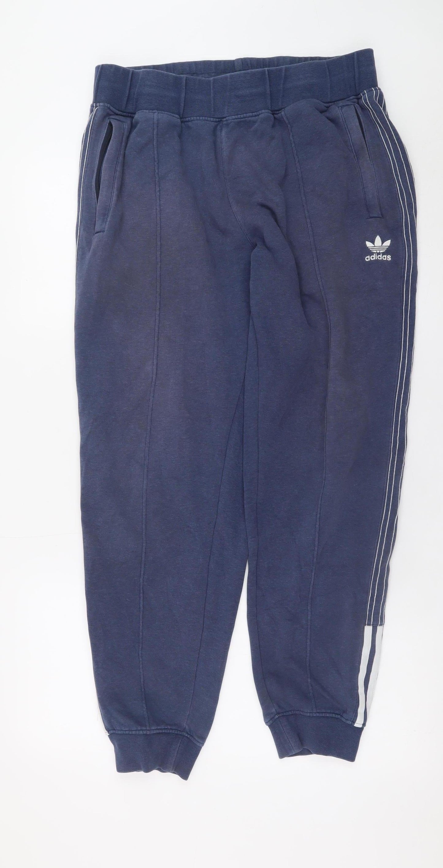 Adidas Mens Blue Jogger Sweatpants L Regular Fit Sportswear