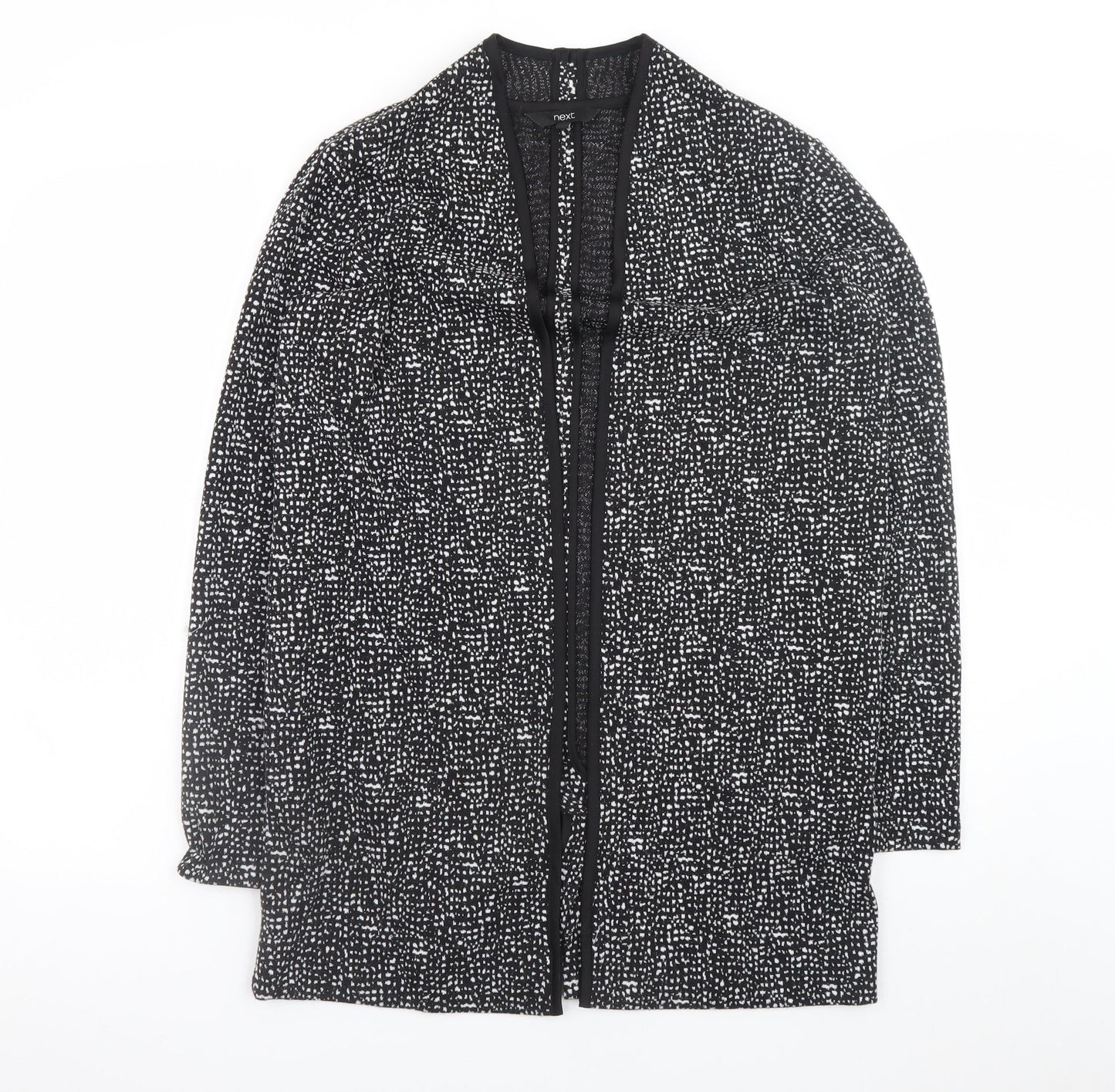 Next Women’s Black White Knit Open Jacket Size 10 Casual Workwear