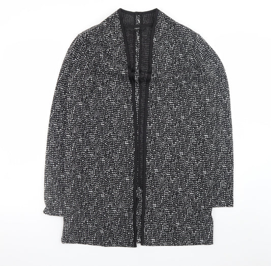 Next Women’s Black White Knit Open Jacket Size 10 Casual Workwear