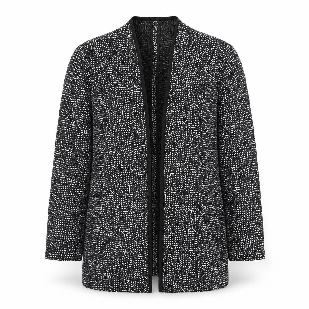 Next Women’s Black White Knit Open Jacket Size 10 Casual Workwear