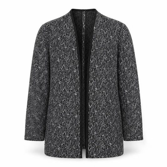 Next Women’s Black White Knit Open Jacket Size 10 Casual Workwear