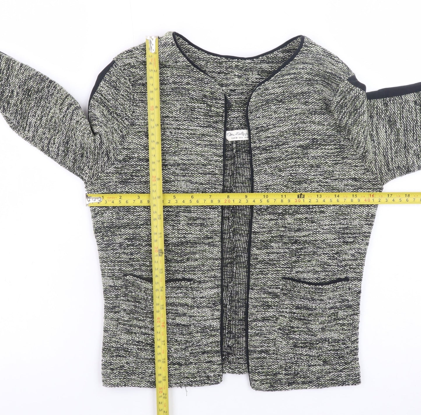 Miss Selfridge Women’s Grey Tweed Open Blazer Jacket Size 10