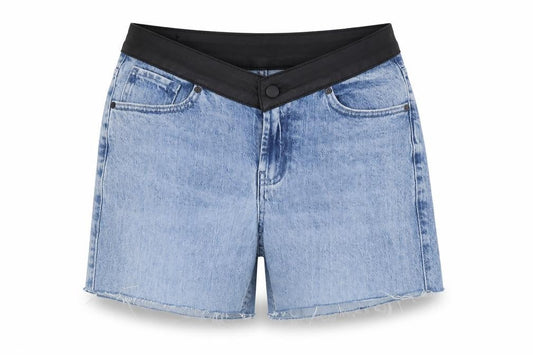 Social Mens Tourist Blue Denim Frayed Shorts Regular Fit Size W28