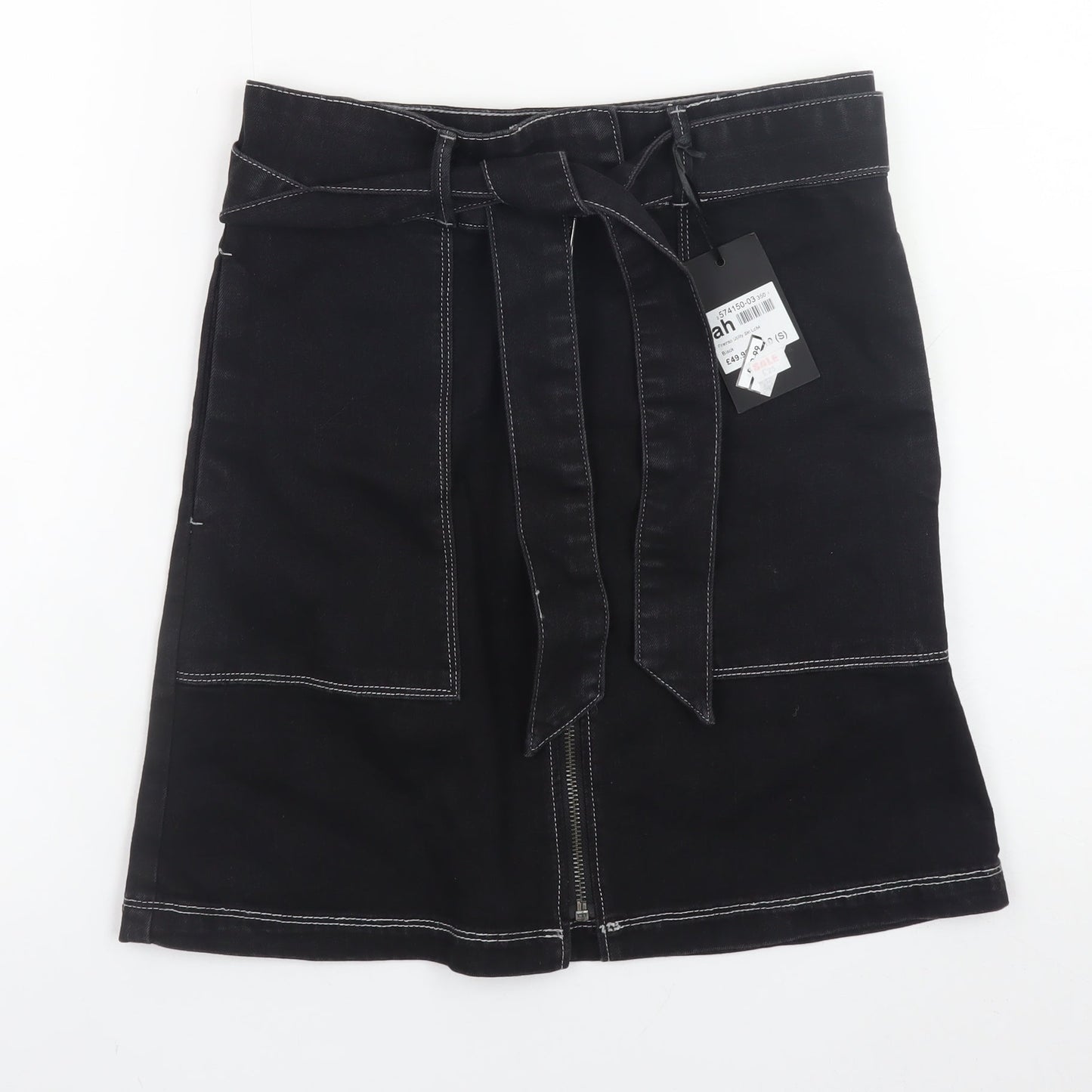 Firetrap Women's Black Knee Length Pencil Skirt Size S Denim Style