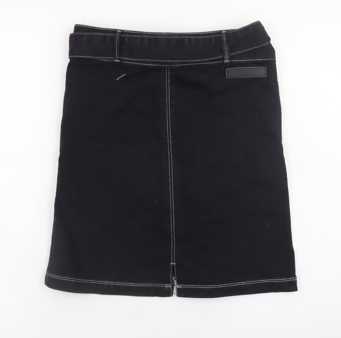 Firetrap Women's Black Knee Length Pencil Skirt Size S Denim Style