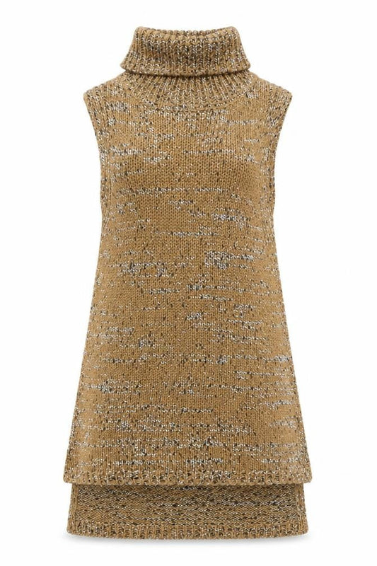 Bellfield Women's Brown Sleeveless Knit Sweater Dress XS