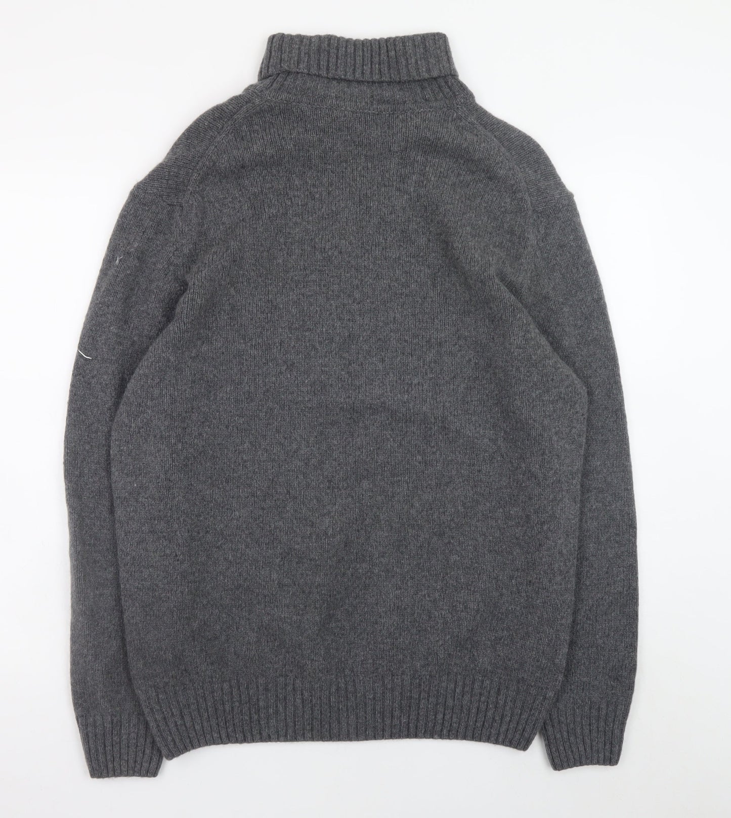Zara Women Grey Wool Roll Neck Long Sleeve Jumper Size 16