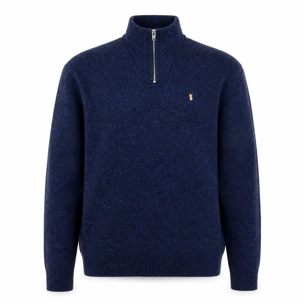 Next Men's Blue XL 1/2 Zip Lambswool Jumper High Neck