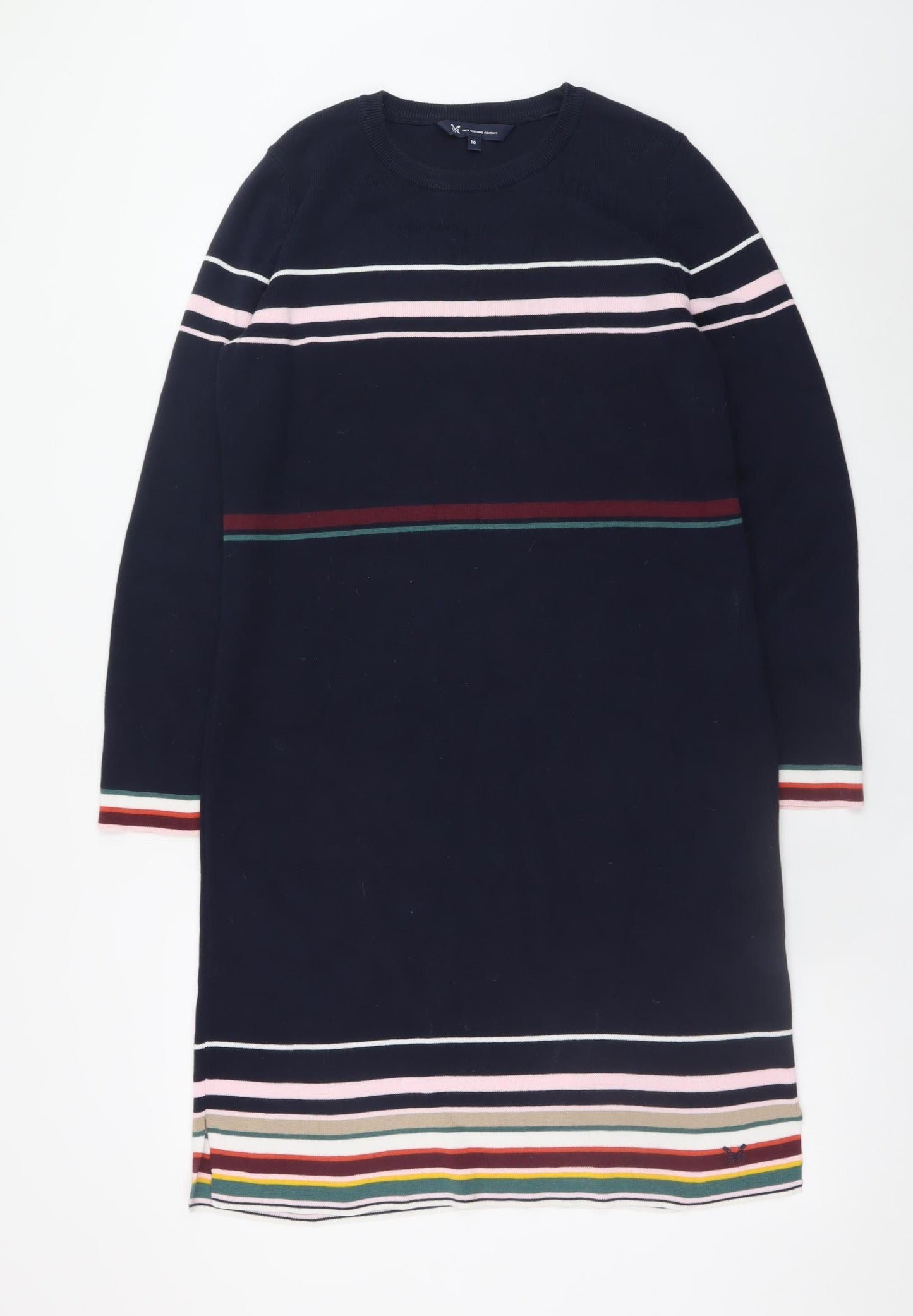 Crew Clothing Women Blue Striped Jumper Dress Size 10