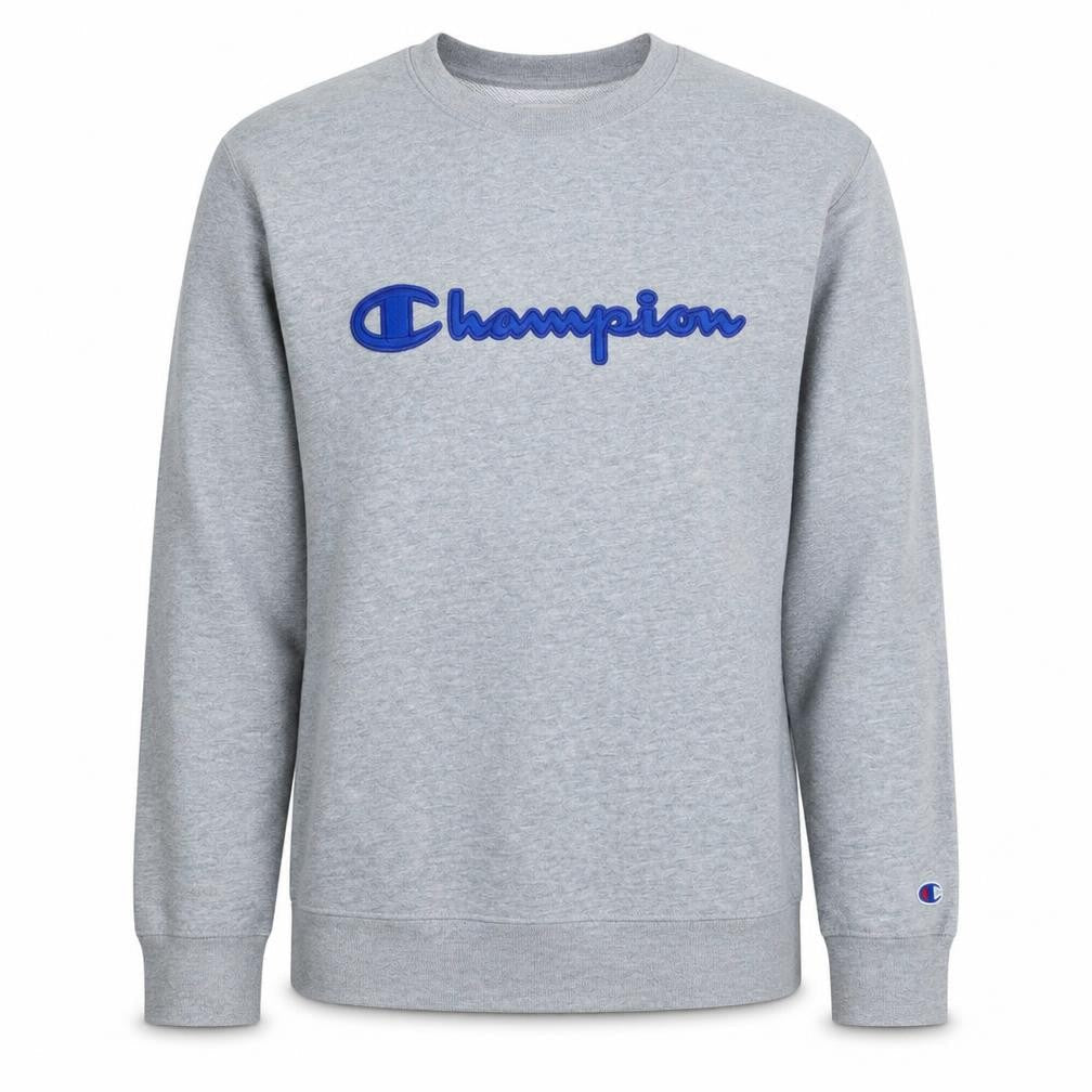 Champion Mens Grey Crew Neck Pullover Sweatshirt L Regular Fit