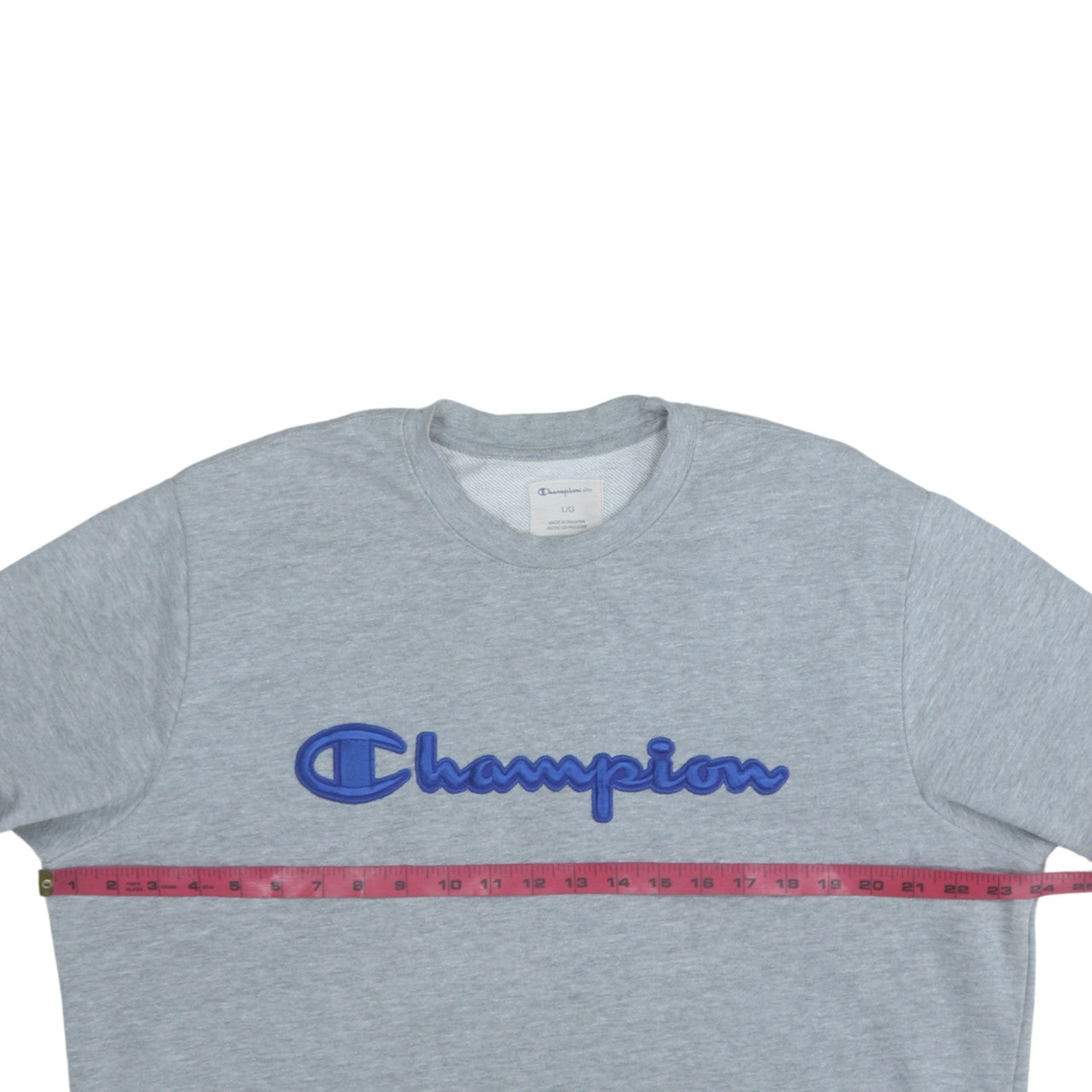 Champion Mens Grey Crew Neck Pullover Sweatshirt L Regular Fit