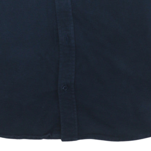 Quiksilver Men's Navy Blue Hooded Button-Up Shirt Size 12 Regular Fit