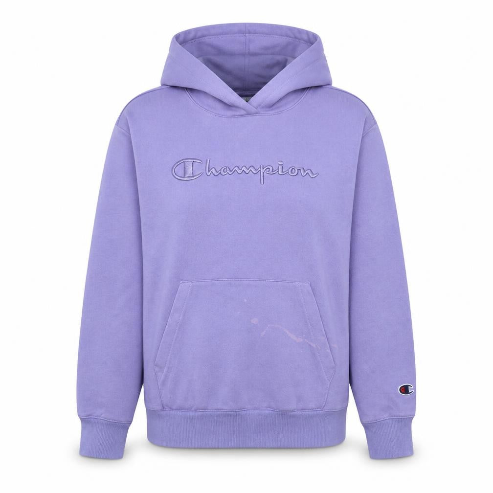 Champion Womens Purple Pullover Hoodie Medium Cotton Blend