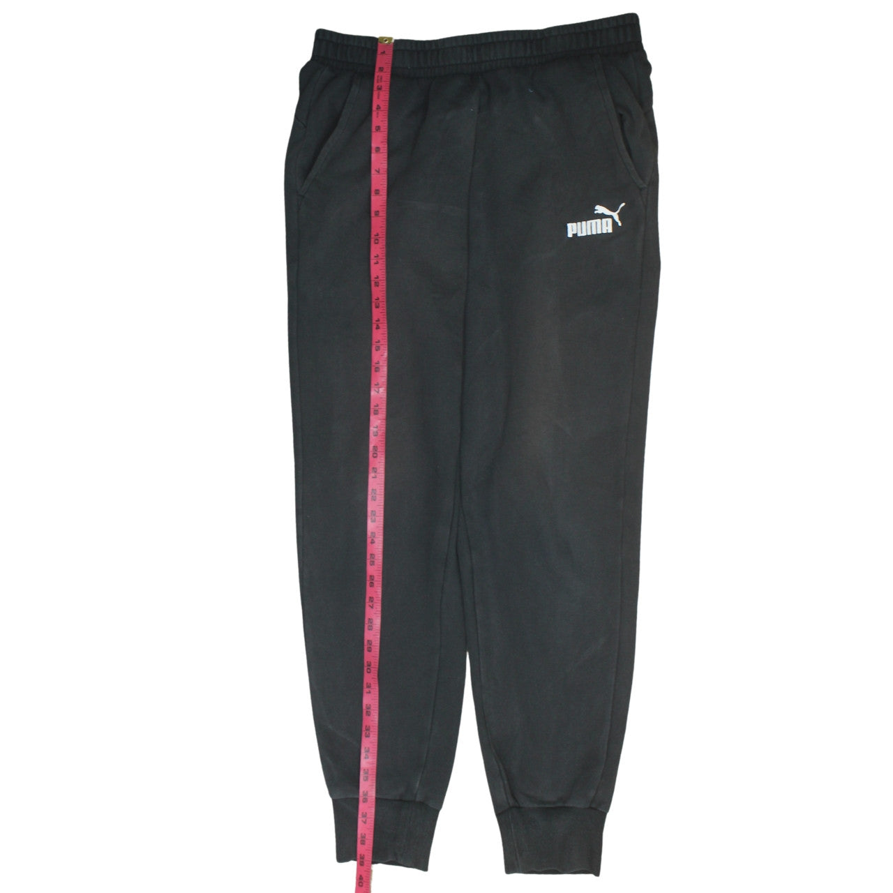 Puma Women’s Black Jogger Trousers L Elastic Waist Fleece