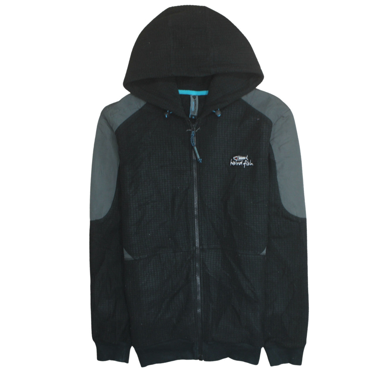 Weird Fish Men's Black Full Zip Hoodie Size M Outdoor Fleece