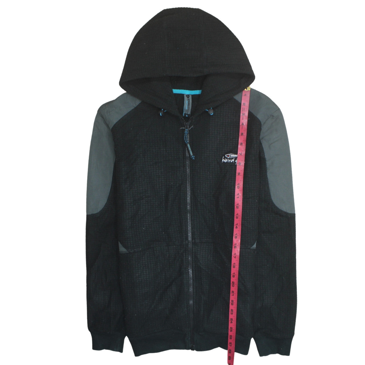 Weird Fish Men's Black Full Zip Hoodie Size M Outdoor Fleece