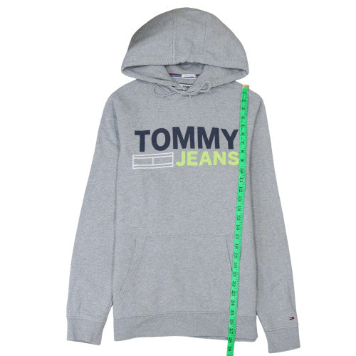 Tommy Jeans Men's Grey Logo Pullover Hoodie Size L Regular Fit
