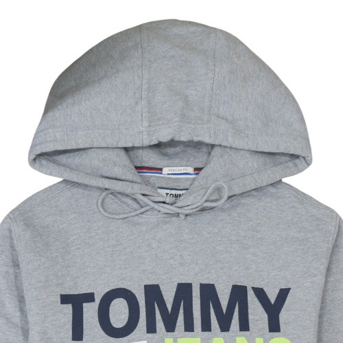 Tommy Jeans Men's Grey Logo Pullover Hoodie Size L Regular Fit
