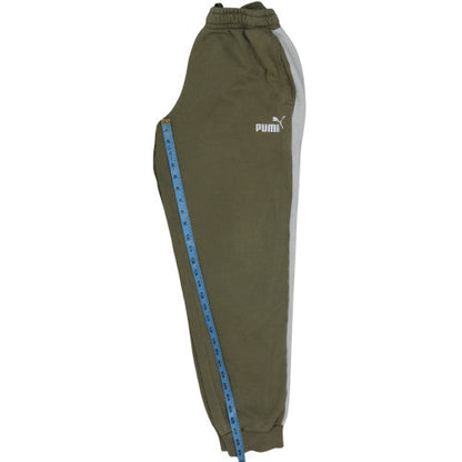 Back view of Puma Men's Green Regular Fit Sweatpants with Logo M