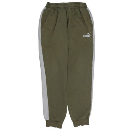 Brand and care label for Puma Men's Green Regular Fit Sweatpants with Logo M