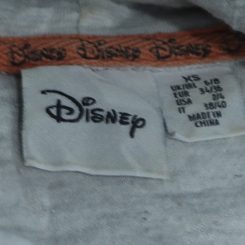 Disney Women's Grey Pullover Hoodie XS - Classic Logo Print