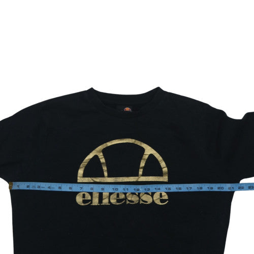 Ellesse Girls Black Gold Logo Pullover Sweatshirt 13-14 Years