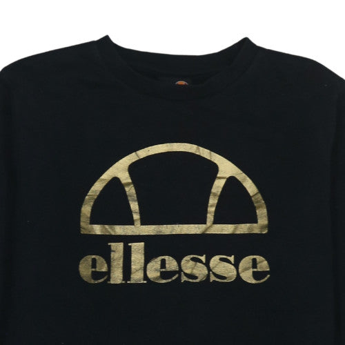 Ellesse Girls Black Gold Logo Pullover Sweatshirt 13-14 Years