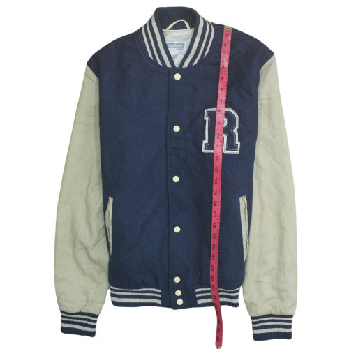 Rainbow Collection Men's Blue Varsity Jacket 33R Wool Blend