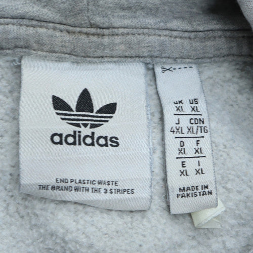 Adidas Men’s Grey XL Pullover Hoodie Fleece Logo Sweatshirt