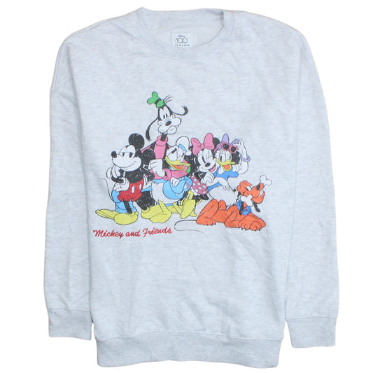 Disney Primark Women Grey Sweatshirt Mickey & Friends Size S