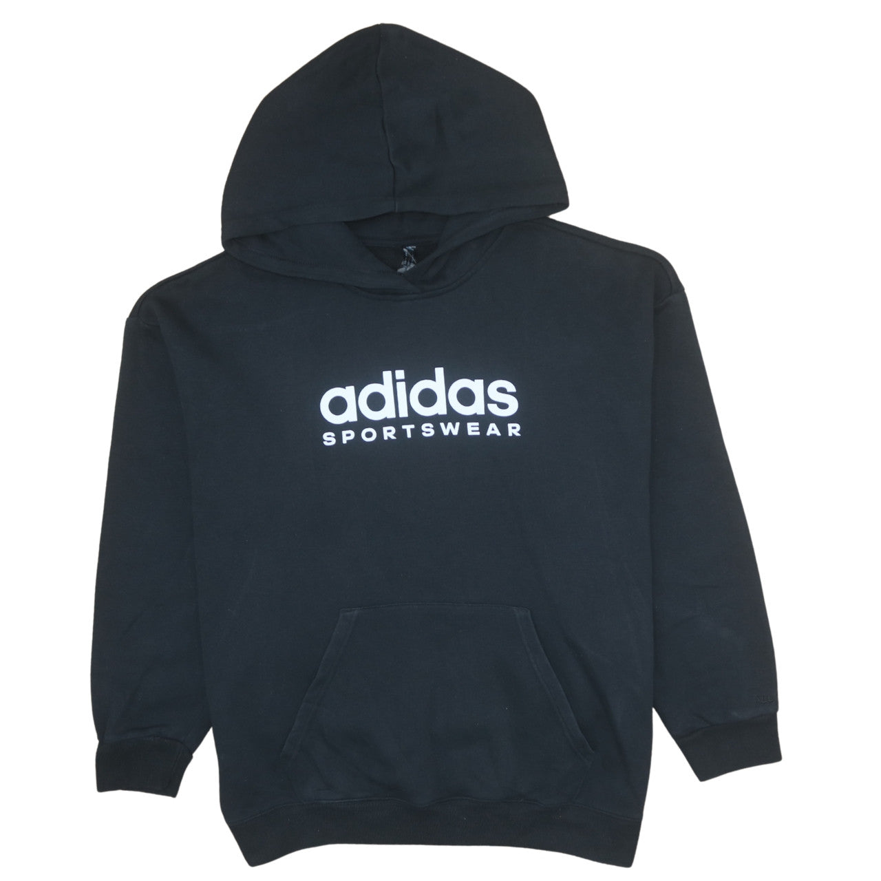 Adidas Women Black Pullover Hoodie Large Sportswear Logo Cotton Blend
