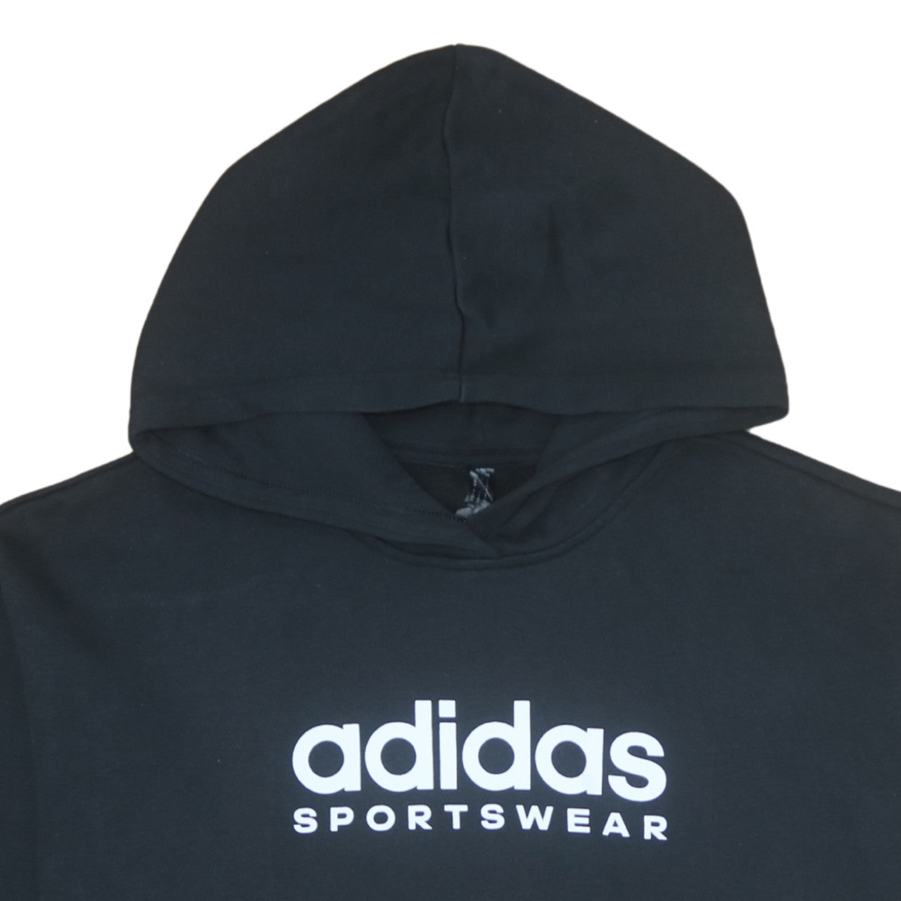 Adidas Women Black Pullover Hoodie Large Sportswear Logo Cotton Blend