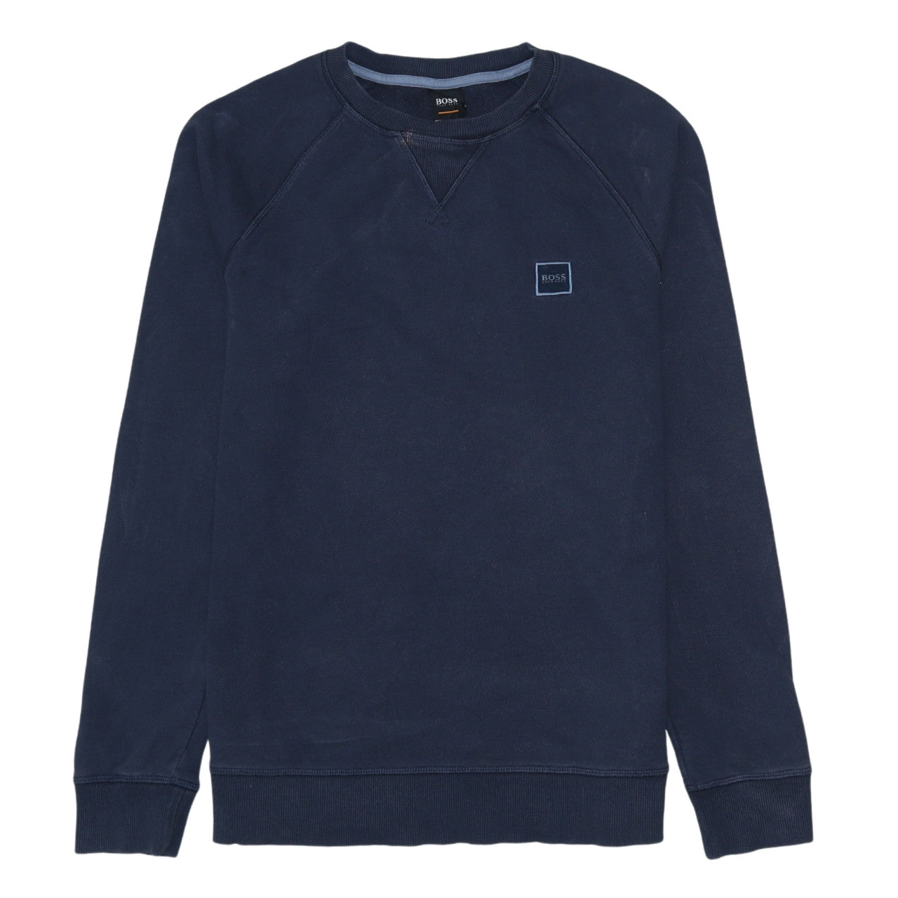 Hugo Boss Men's Blue Crew Neck Long Sleeve Cotton Sweatshirt S