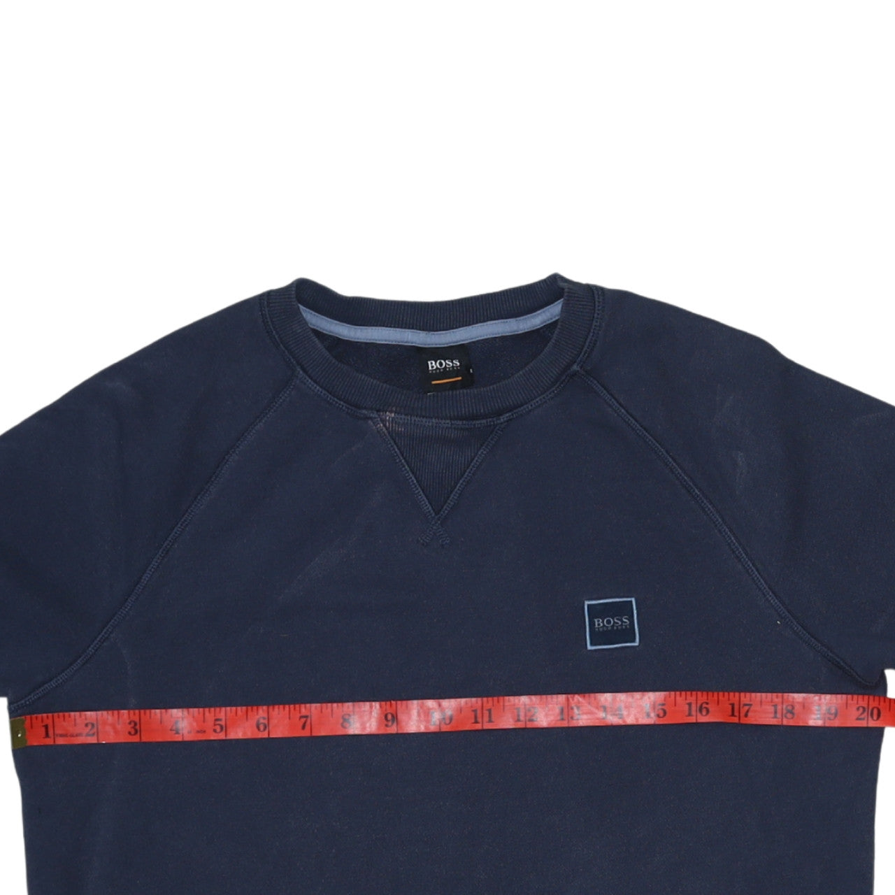 Hugo Boss Men's Blue Crew Neck Long Sleeve Cotton Sweatshirt S
