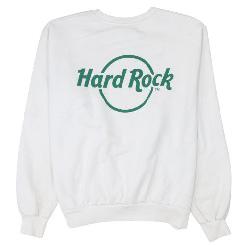 Stradivarius Hard Rock Cafe White Sweatshirt Women S Pullover Logo Crew Neck