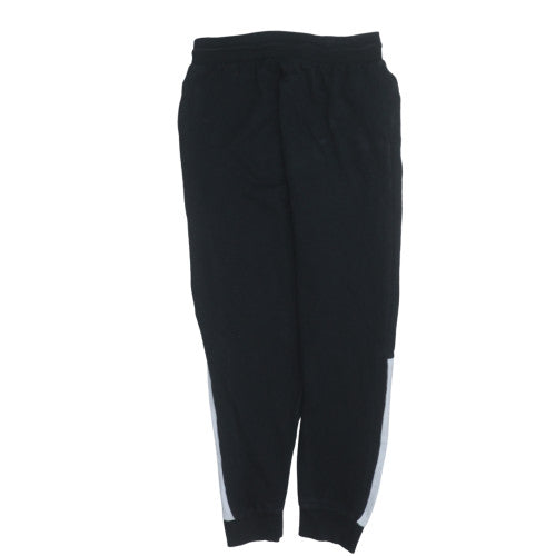 FILA Men's Black Jogger Trousers L Logo Cuffed Fleece Regular Fit