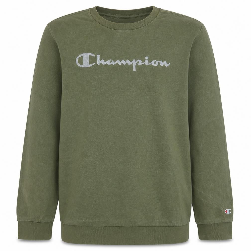 Champion Boys Khaki Green XL 13-14 Years Crew Neck Sweatshirt