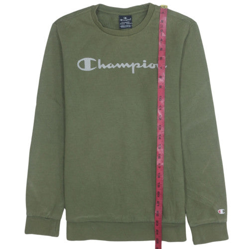 Champion Boys Khaki Green XL 13-14 Years Crew Neck Sweatshirt