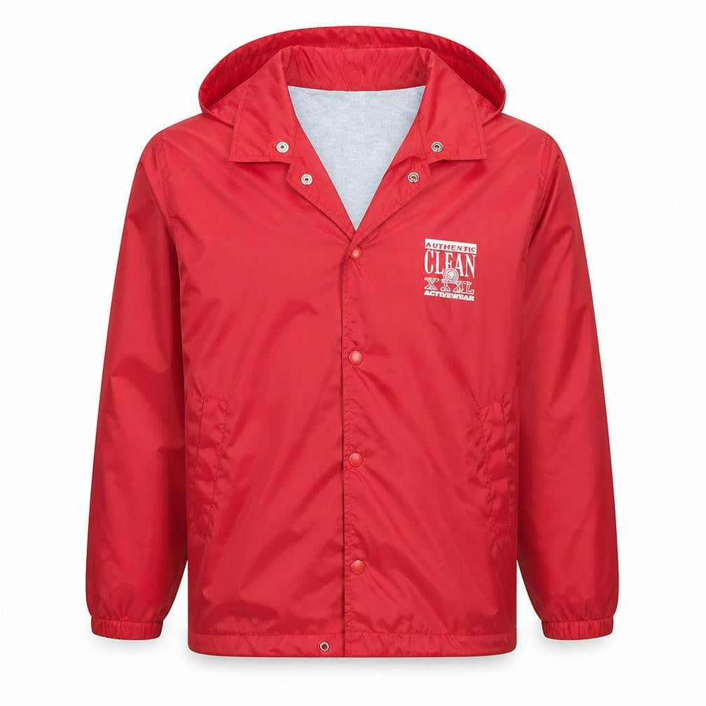 Concept Clean Red Hooded Windbreaker Jacket Women 2XL