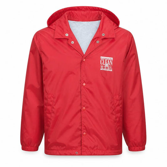 Concept Clean Red Hooded Windbreaker Jacket Women 2XL