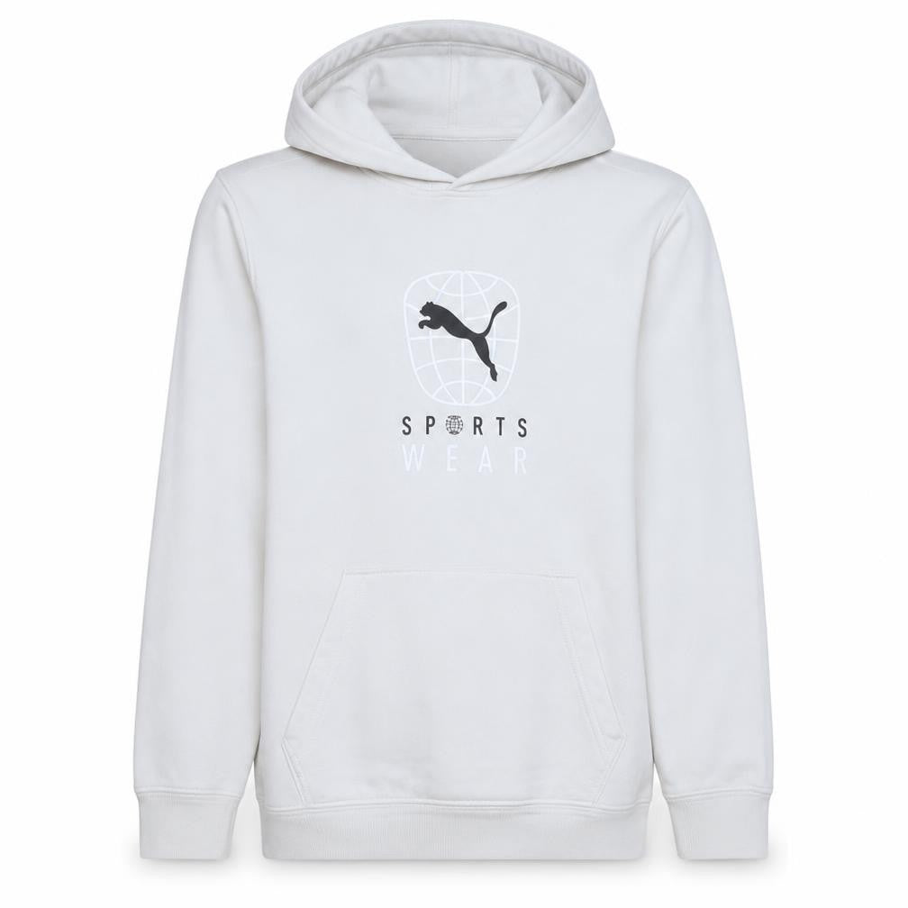 Puma Men’s White XS Pullover Hoodie with Logo Print