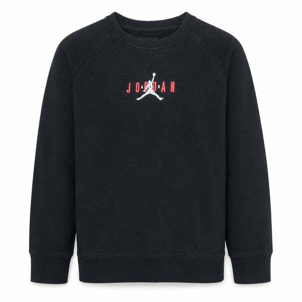 Jordan Boys Black 15-16 Years Pullover Sweatshirt with Logo Embroidery