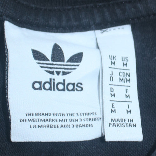 Adidas Men's Black Trefoil Logo Graphic Cotton T-Shirt M