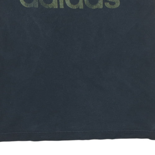 Adidas Men's Black Trefoil Logo Graphic Cotton T-Shirt M