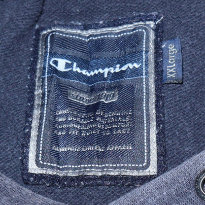Champion Womens Navy Blue Pullover Hoodie Size M Logo Print Cotton