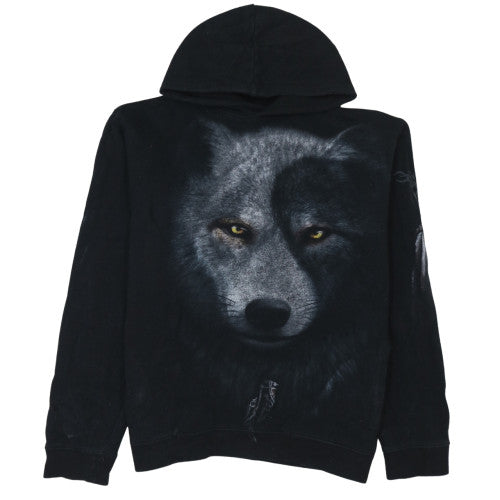 Spiral Men's Black Wolf Graphic Pullover Hoodie Size L